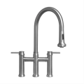 Aquacubic Cupc Lead Free Brass High Arc Bridge Kitchen Faucet with Side Spray Kitchen Faucet